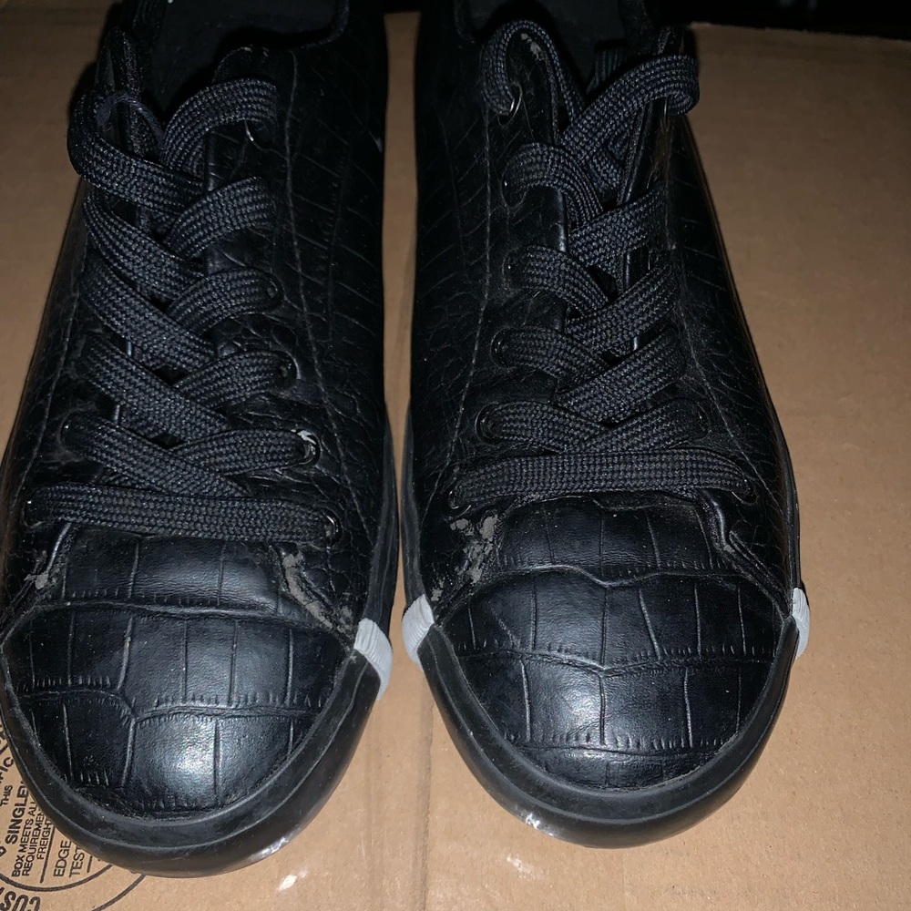 Black armani exchange black sneakers size 7. Gentle worn
